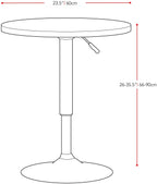 Adjustable Bar-Height Lift Table, Metal, 23.5"W Round - White | Table ronde de 23,5 po (L) réglable à hauteur bar, en métal - blanche