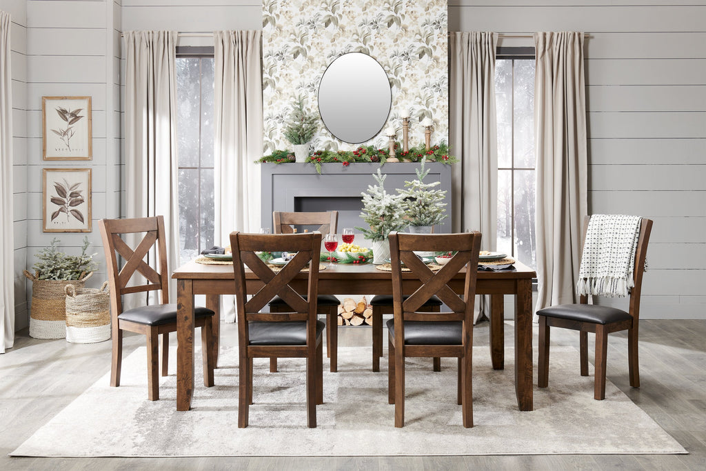 Talia Dining Table with 60-78"W Extension - Grey/Brown | Table de salle à manger Talia de 60 po à 78 po (L) avec rallonge - gris-brun