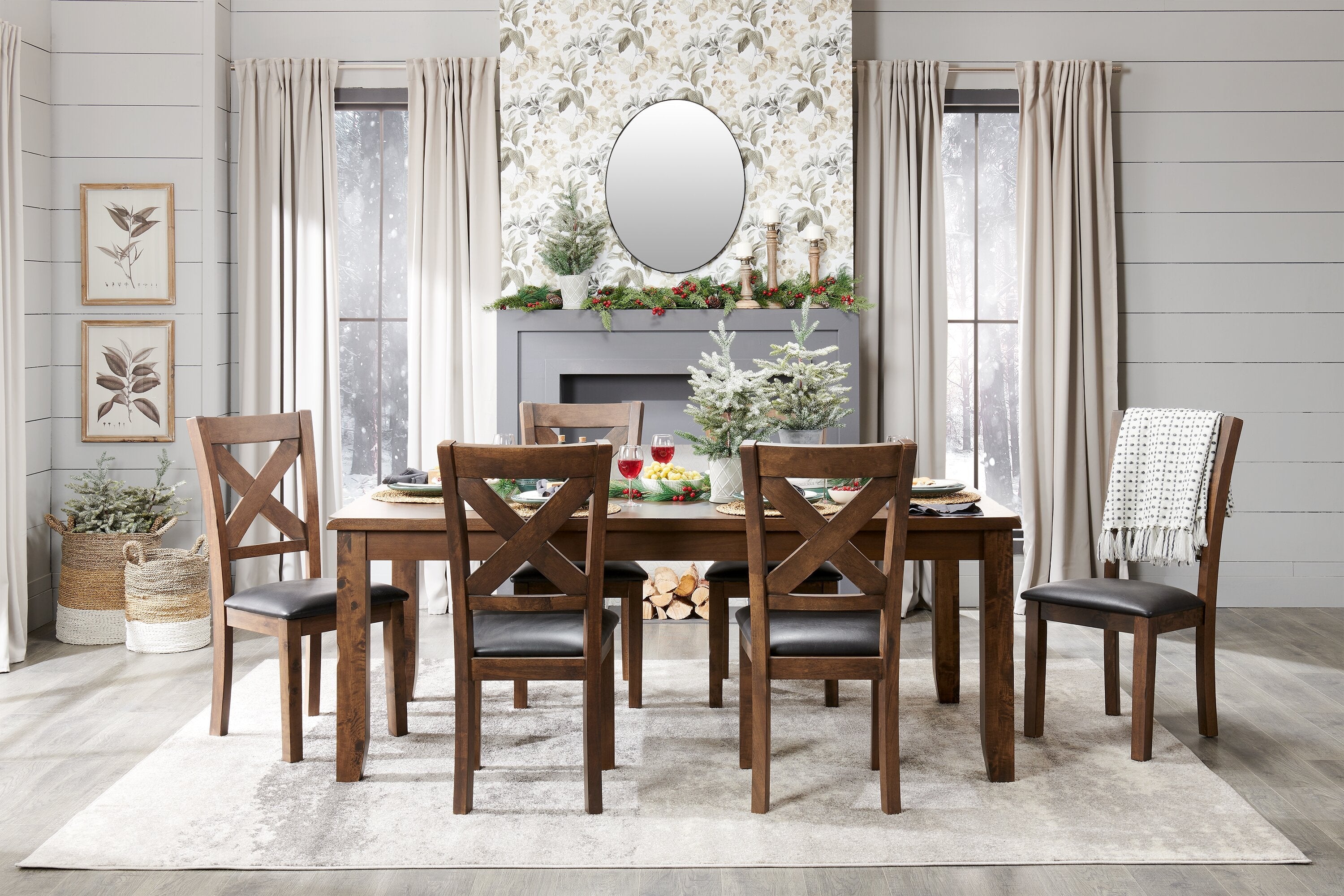 Talia Dining Table with 60-78"W Extension - Grey/Brown | Table de salle à manger Talia de 60 po à 78 po (L) avec rallonge - gris-brun