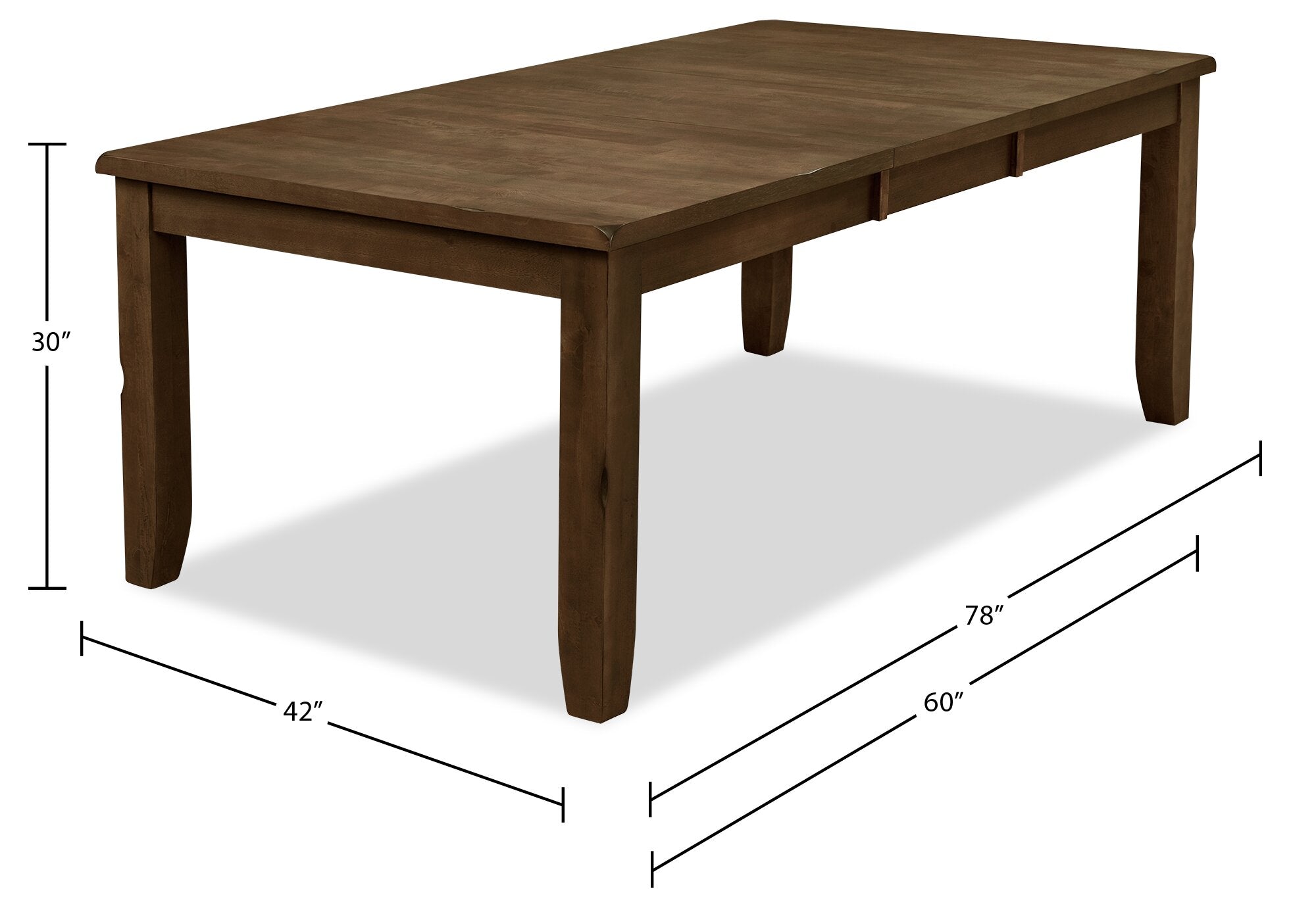 Talia Dining Table with 60-78"W Extension - Grey/Brown | Table de salle à manger Talia de 60 po à 78 po (L) avec rallonge - gris-brun