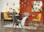 Tuxedo Dining Table with Glass Top, Pedestal Base, 72"W - Grey & White | Table de salle à manger Tuxedo de 72 po (L) avec dessus en verre et base piédestal - grise et blanche