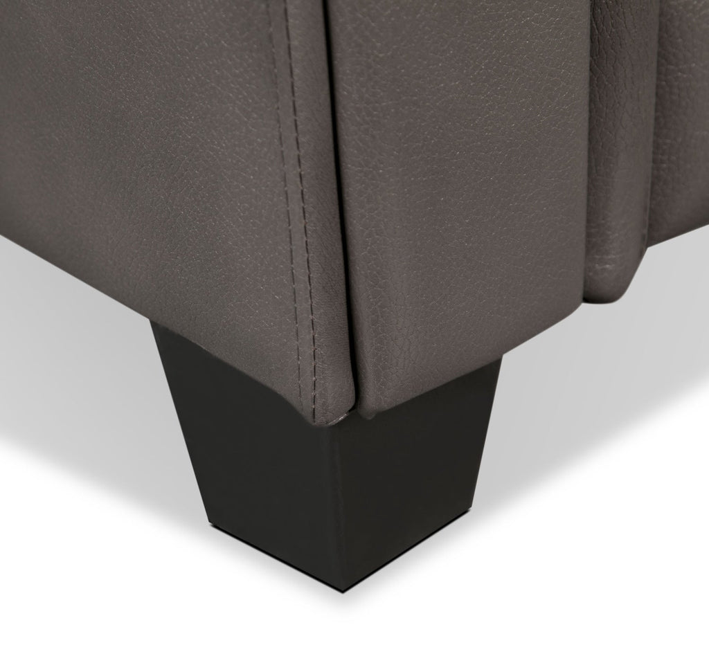 Andi 84" Leather-Look Fabric Sofa with Button Tufting - Grey | Sofa Andi de 84 po en tissu d’apparence cuir avec capitonnage - gris
