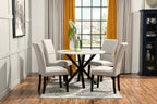 Verona Dining Chair with Linen-Look Fabric, Wood - Light Grey | Chaise de salle à manger Verona en tissu d’apparence lin et en bois - gris clair