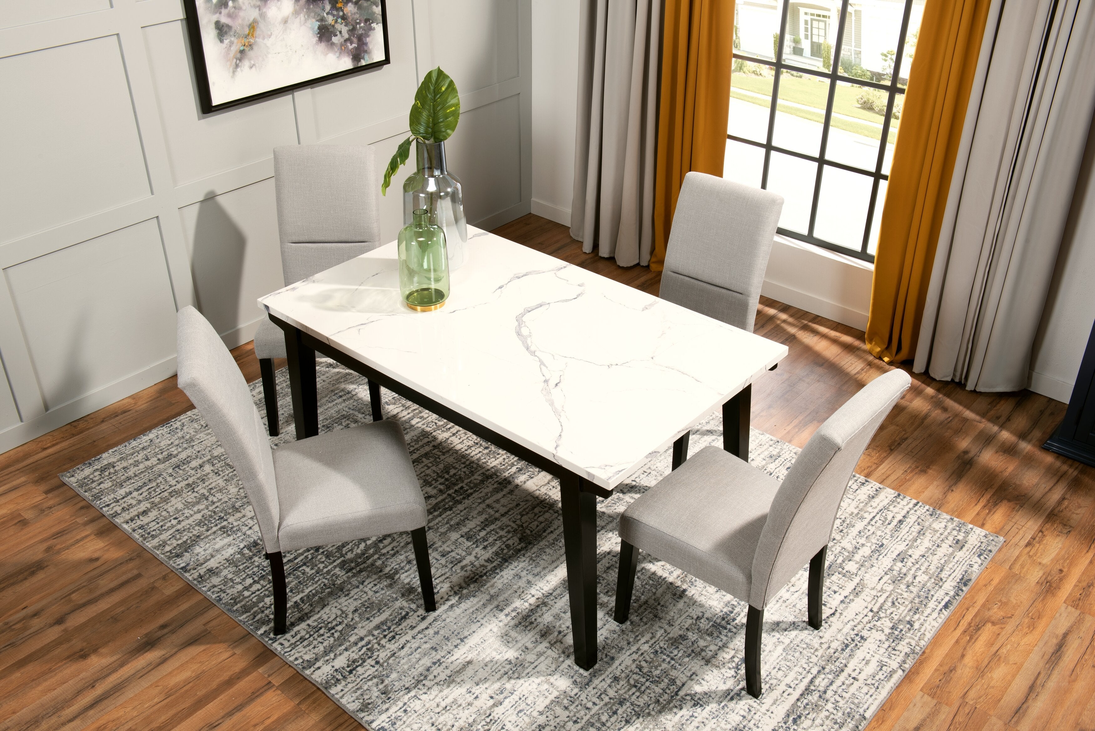 Verona Dining Chair with Linen-Look Fabric, Wood - Light Grey | Chaise de salle à manger Verona en tissu d’apparence lin et en bois - gris clair