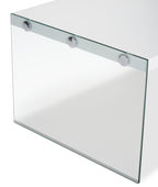 Waterford 44" Modern Coffee Table - White with Glass Legs|Table à café moderne Waterford de 44 po - blanche avec pattes en verre
