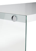 Waterford 44" Modern Coffee Table - White with Glass Legs|Table à café moderne Waterford de 44 po - blanche avec pattes en verre