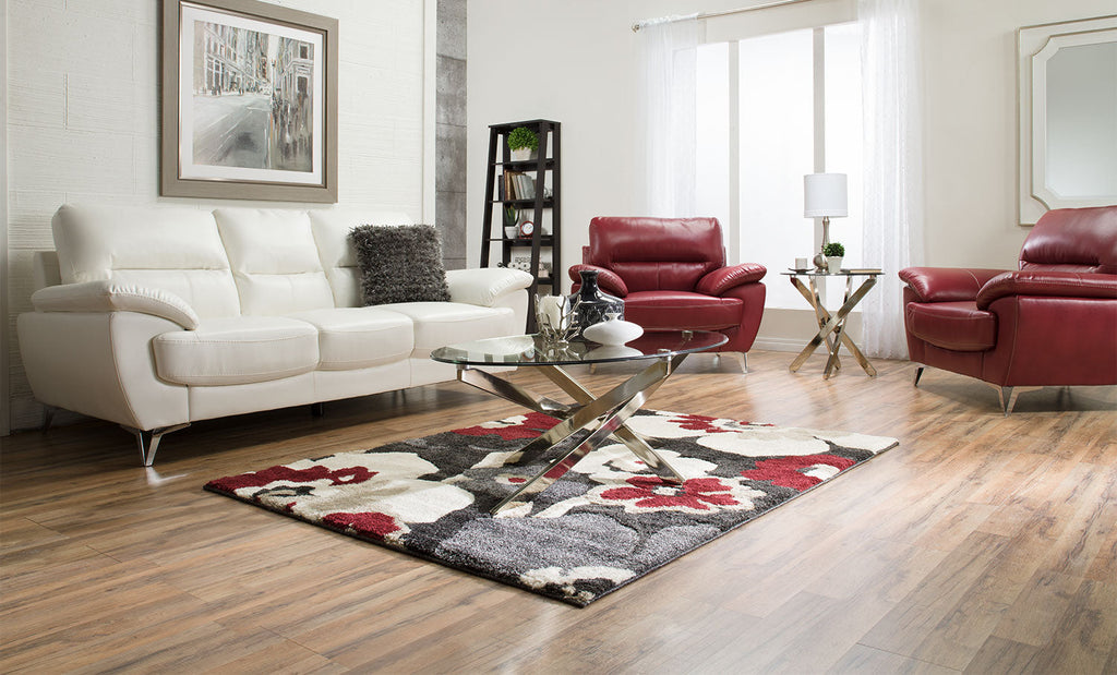 Zila 48" Modern Round Glass Top Coffee Table - Silver with Stainless Steel Base|Table à café ronde moderne Zila de 48 po avec dessus en verre - argentée avec base en acier inoxydable