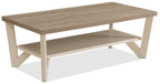 Arika 47.5" Modern 3-Pack Coffee + 2 End Tables with Shelf - Ivory |Ensemble 3 tables modernes Arika de 47,5 po (table à café et 2 tables de bout) avec tablette - ivoire