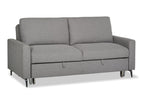 Wilson 77.5" Linen-Look Fabric Sleeper Sofa with Drop-Down Back Cushions and Metal Legs - Solis Grey  | Sofa-lit Wilson de 77,5 po en tissu d’apparence lin avec coussins de dossier rabattables et pattes en métal - gris Solis