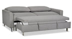 Wilson 77.5" Linen-Look Fabric Sleeper Sofa with Drop-Down Back Cushions and Metal Legs - Solis Grey  | Sofa-lit Wilson de 77,5 po en tissu d’apparence lin avec coussins de dossier rabattables et pattes en métal - gris Solis