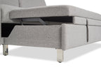 Wilson 77.5" Linen-Look Fabric Sleeper Sofa with Drop-Down Back Cushions and Metal Legs - Solis Grey  | Sofa-lit Wilson de 77,5 po en tissu d’apparence lin avec coussins de dossier rabattables et pattes en métal - gris Solis