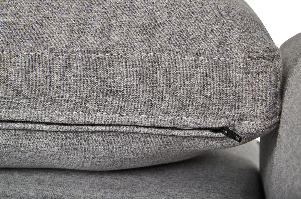 Wilson 77.5" Linen-Look Fabric Sleeper Sofa with Drop-Down Back Cushions and Metal Legs - Solis Grey  | Sofa-lit Wilson de 77,5 po en tissu d’apparence lin avec coussins de dossier rabattables et pattes en métal - gris Solis