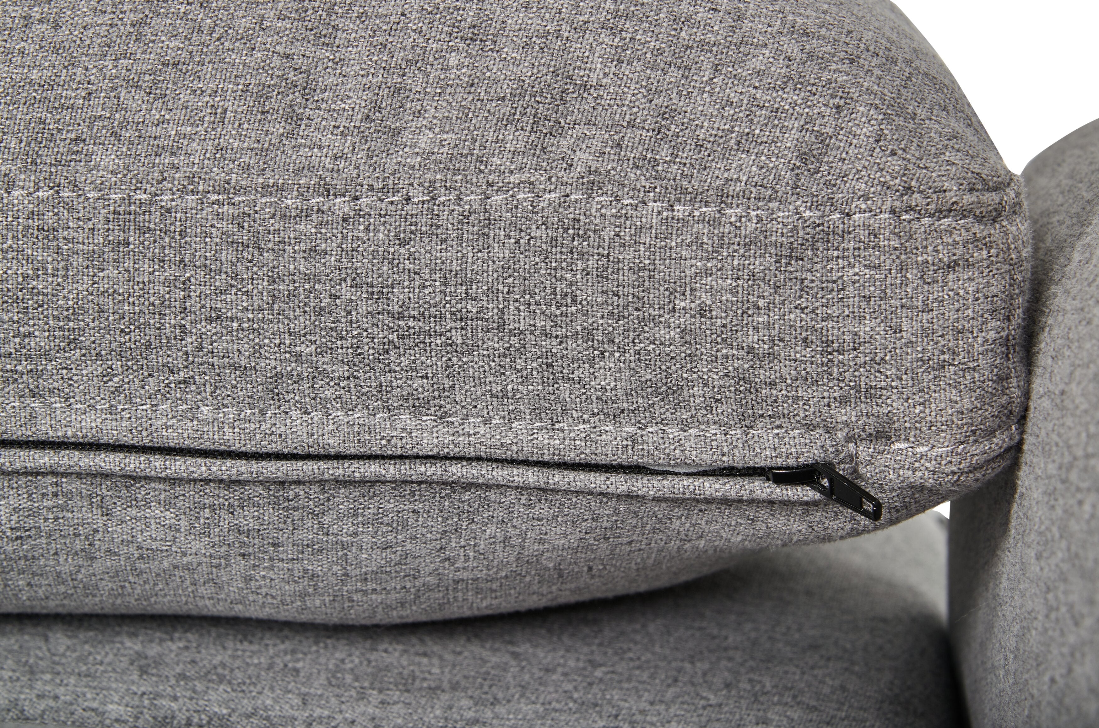 Wilson 77.5" Linen-Look Fabric Sleeper Sofa with Drop-Down Back Cushions and Metal Legs - Solis Grey  | Sofa-lit Wilson de 77,5 po en tissu d’apparence lin avec coussins de dossier rabattables et pattes en métal - gris Solis