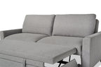 Wilson 77.5" Linen-Look Fabric Sleeper Sofa with Drop-Down Back Cushions and Metal Legs - Solis Grey  | Sofa-lit Wilson de 77,5 po en tissu d’apparence lin avec coussins de dossier rabattables et pattes en métal - gris Solis