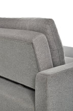 Wilson 77.5" Linen-Look Fabric Sleeper Sofa with Drop-Down Back Cushions and Metal Legs - Solis Grey  | Sofa-lit Wilson de 77,5 po en tissu d’apparence lin avec coussins de dossier rabattables et pattes en métal - gris Solis