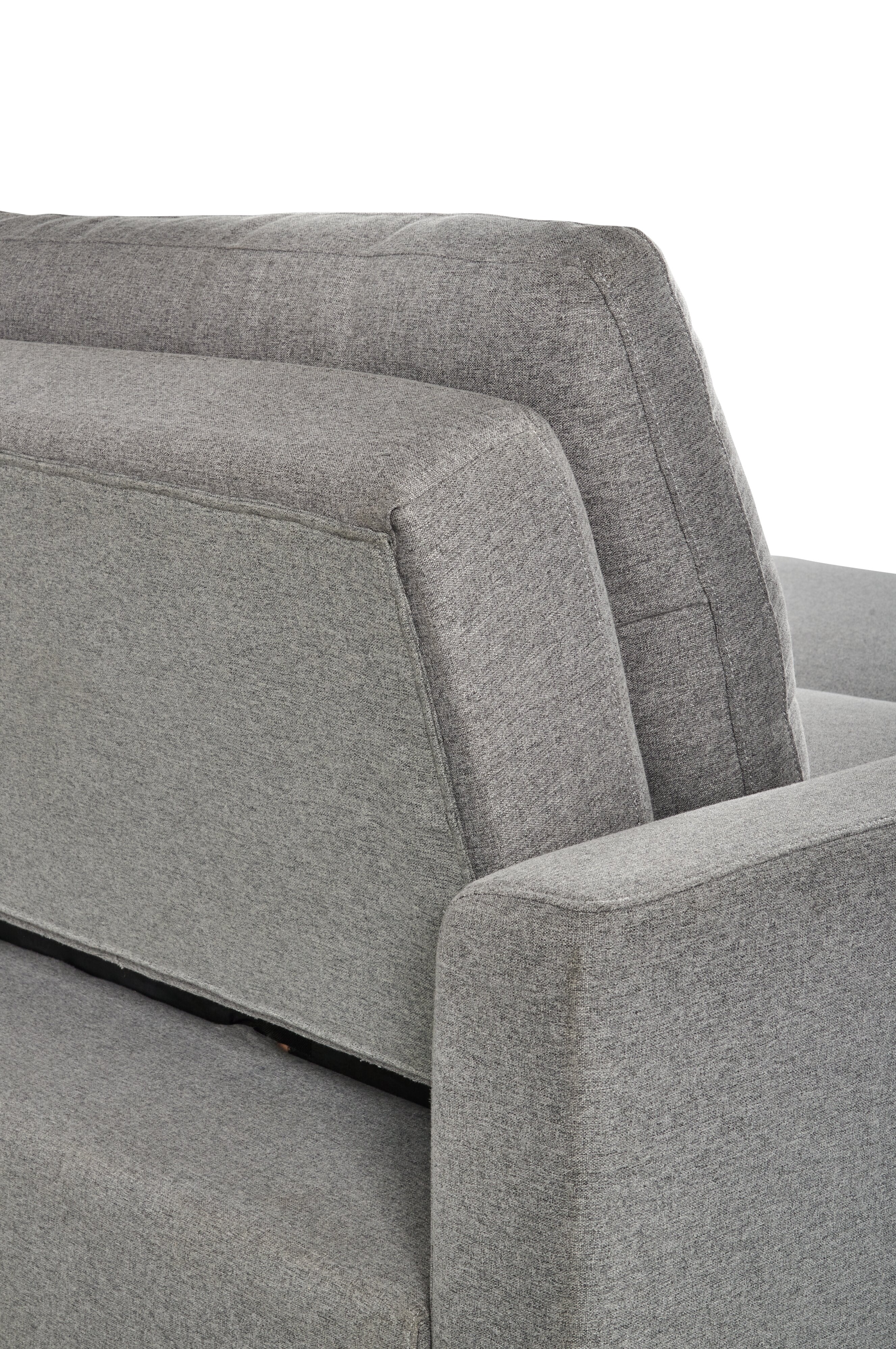 Wilson 77.5" Linen-Look Fabric Sleeper Sofa with Drop-Down Back Cushions and Metal Legs - Solis Grey  | Sofa-lit Wilson de 77,5 po en tissu d’apparence lin avec coussins de dossier rabattables et pattes en métal - gris Solis