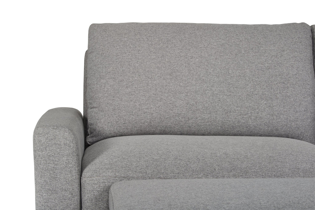 Wilson 77.5" Linen-Look Fabric Sleeper Sofa with Drop-Down Back Cushions and Metal Legs - Solis Grey  | Sofa-lit Wilson de 77,5 po en tissu d’apparence lin avec coussins de dossier rabattables et pattes en métal - gris Solis