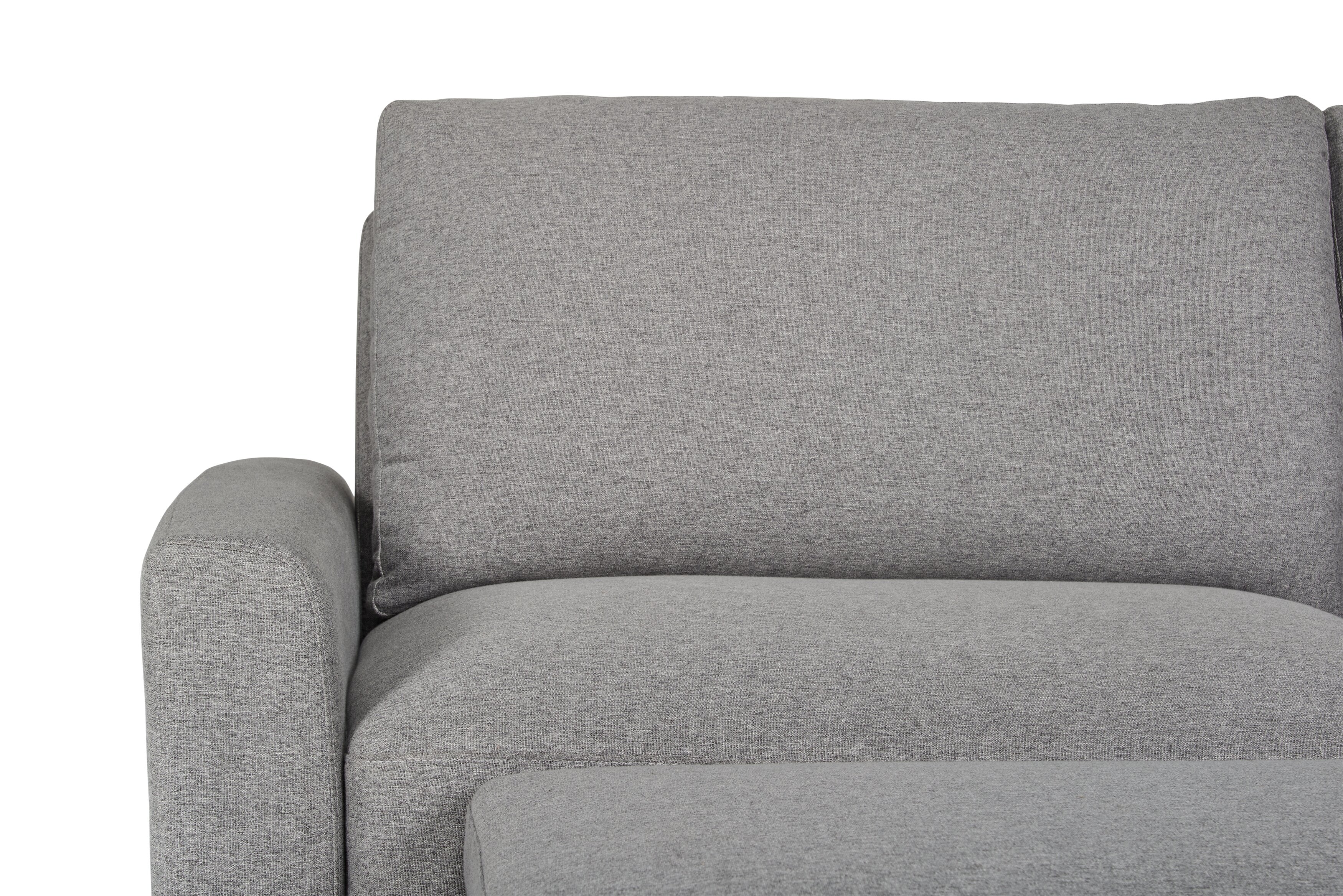 Wilson 77.5" Linen-Look Fabric Sleeper Sofa with Drop-Down Back Cushions and Metal Legs - Solis Grey  | Sofa-lit Wilson de 77,5 po en tissu d’apparence lin avec coussins de dossier rabattables et pattes en métal - gris Solis