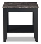 Roma  47.5" 3-Pack Coffee + 2 End Tables with Shelf - Black Marble Look |Ensemble 3 tables Roma de 47,5 po (table à café et 2 tables de bout) avec tablette - imitation de marbre noir