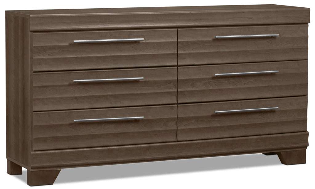 Olivia Bedroom 6-Drawer Dresser, 61.3"W x 32.8"H, Made in Canada - Grey | Commode Olivia de 61,3 po (L) x 32,8 po (H) à 6 tiroirs pour la chambre à coucher, fabriquée au Canada - grise