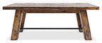 Galeveston 50" Rustic Coffee Table with Casters - Brown Woodgrain Wood|Table à café rustique Galeveston de 50 po avec roulettes - bois à grain de bois brun