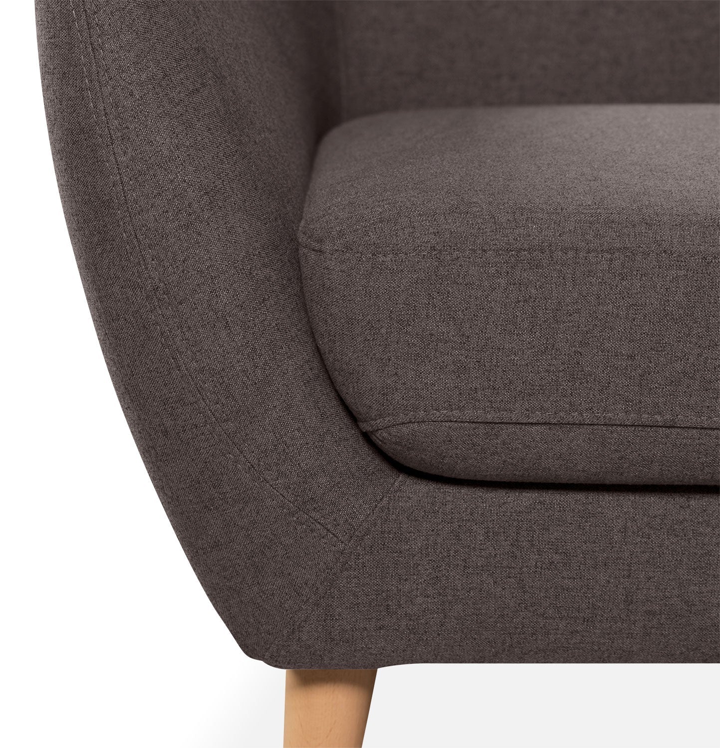 Calla 73.62" Linen-Look Fabric Condo Size Sofa with Button Tufting and Wood Legs - Dark Grey | Sofa Calla de 73,62 po de format condo en tissu d’apparence lin avec capitonnage et pattes en bois - gris foncé